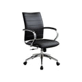 Zoha 27 Inch Adjustable Swivel Office Chair, Black Faux Leather, Chrome