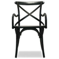 Rhy 18 Inch Dining Armchairs, Set of 2, Metal Cross Backrests, Jet Black