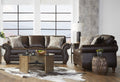 Leinster Faux Leather Upholstered Nailhead Sofa and Loveseat Set