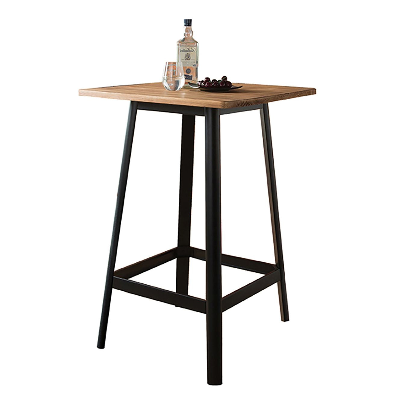 Retro Natural and Black Square Bar Table