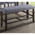 Grey and Weathered Espresso Counter Height Bench