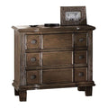 Weathered Oak 3-Drawer Nightstand