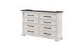 Transitional Style 8- Drawer Dresser Made with Wood in Antique White