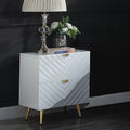 White High Gloss 2-drawer Nightstand