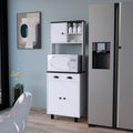 Emily White and Wengue 1-Drawer Kitchen Pantry