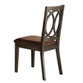 Brown and Espresso Side Chair with Padded Seat (Set of 2)