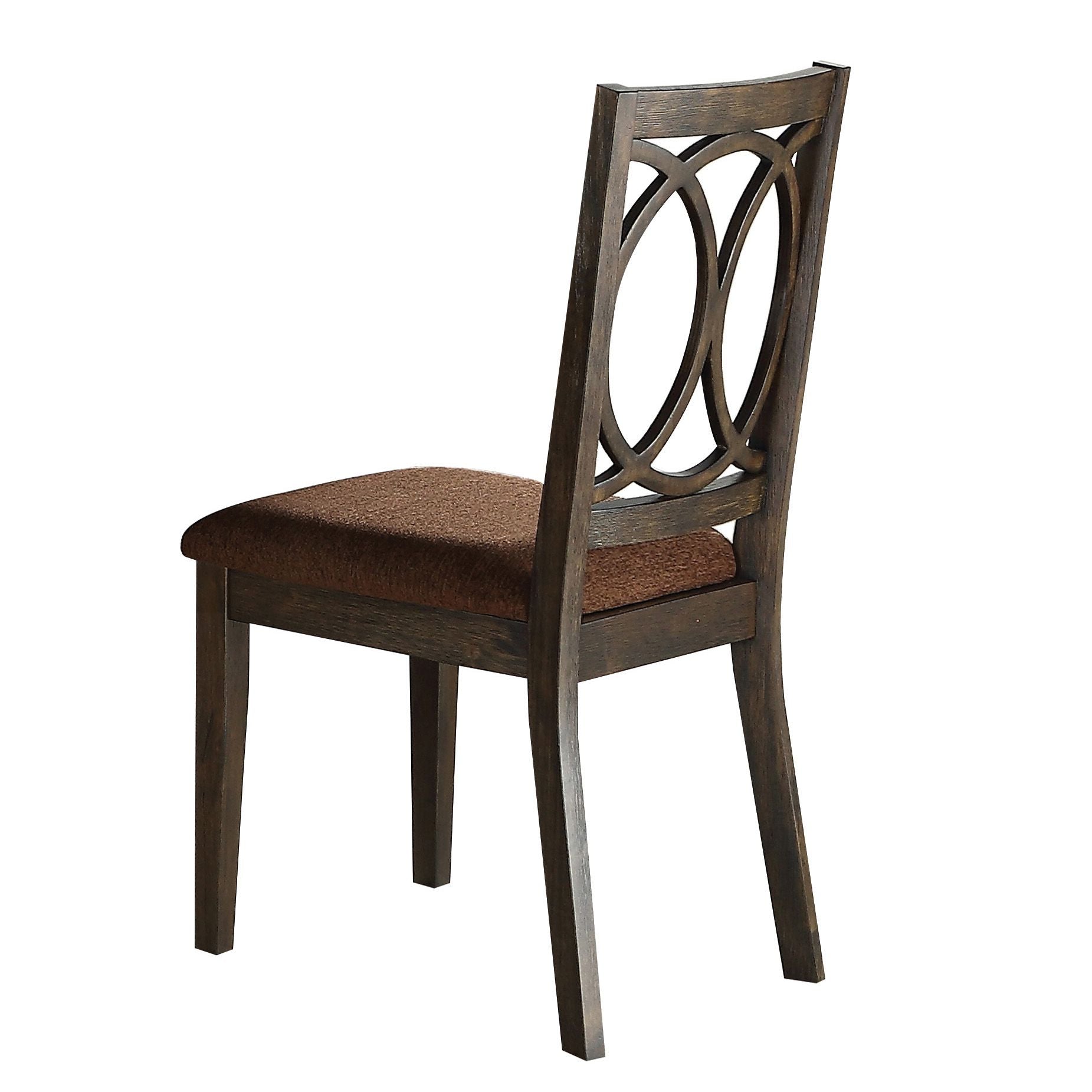 Brown and Espresso Side Chair with Padded Seat (Set of 2)