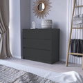 Dresser Maldus, Three drawers, Black Wengue Finish(D0102HgE11V)