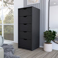 Dresser Kamran, Five Drawers Narrow, Black Wengue Finish(D0102HgE1B7)