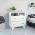 Double Drawer Dresser Arabi, Two Shelves, White Finish(D0102HgE1gV)