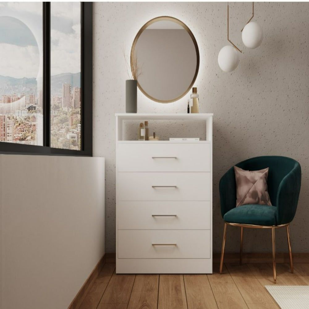 Dresser Atlanta, Four Drawers, White Finish(D0102HgE1LA)