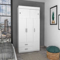 Armoire chaplin, Rod, Three Door cabinet, Two Drawers, White Finish(D0102HgE6I7)