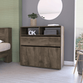 Dresser Forum, One Drawer, Double Door cabinet, Five Shelves, Dark Brown  Black Wengue Finish(D0102HgE6M7)