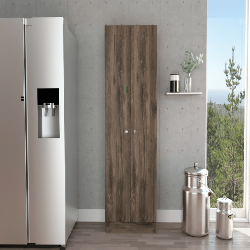 Storage cabinet Pipestone, Five Shelves, Dark Brown  Black Wengue Finish(D0102HgED47)