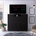 Double Door cabinet Dresser Quizz, Two Drawers, Single cabinet, Rod, Black Wengue Finish(D0102HgED8U)