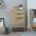 Light Dresser Skyoner, Hairpin Legs, Superior Top,Three Drawers, Light Oak Finish(D0102HgEDBV)