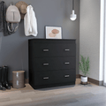 Three Drawer Dresser Whysk, Superior Top, Handles, Black Wengue Finish(D0102HgEDL7)