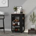 Kitchen cart Sonex, One Drawer, Two Open Shelves, Four casters, Black Wengue  Light Oak Finish(D0102HgEDUg)