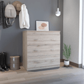 Three Drawer Dresser Whysk, Superior Top, Handles, Light gray  White Finish(D0102HgEDVW)