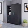 Armoire Rumanu, Three Drawers, Black Wengue Finish(D0102HgEMA7)