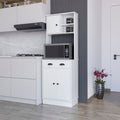 Microwave Storage Stand with 3-Doors and Drawer Arlington, White Finish(D0102HgEMJA)