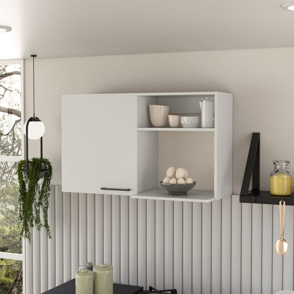 Kitchen wall cabinet Burwood, White Finish(D0102HgEMPW)