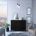 6 Drawer Double Dresser Wezz, Four Legs, Superior Top, Black Wengue Finish(D0102HgEMX7)