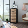 5 Drawers Dresser Maryland, Metal Handle, Black Wengue  Pine Finish(D0102HgEY1V)