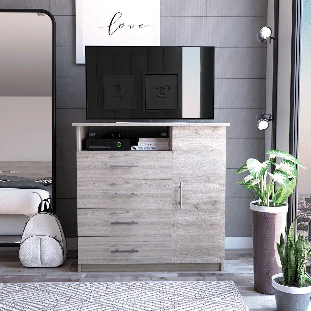 Dresser Beaufort, Four drawers, Light gray Finish(D0102HgEY5Y)