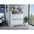 Brandford Shoe Rack, Superior Top, Two Shelves, Light Oak / White