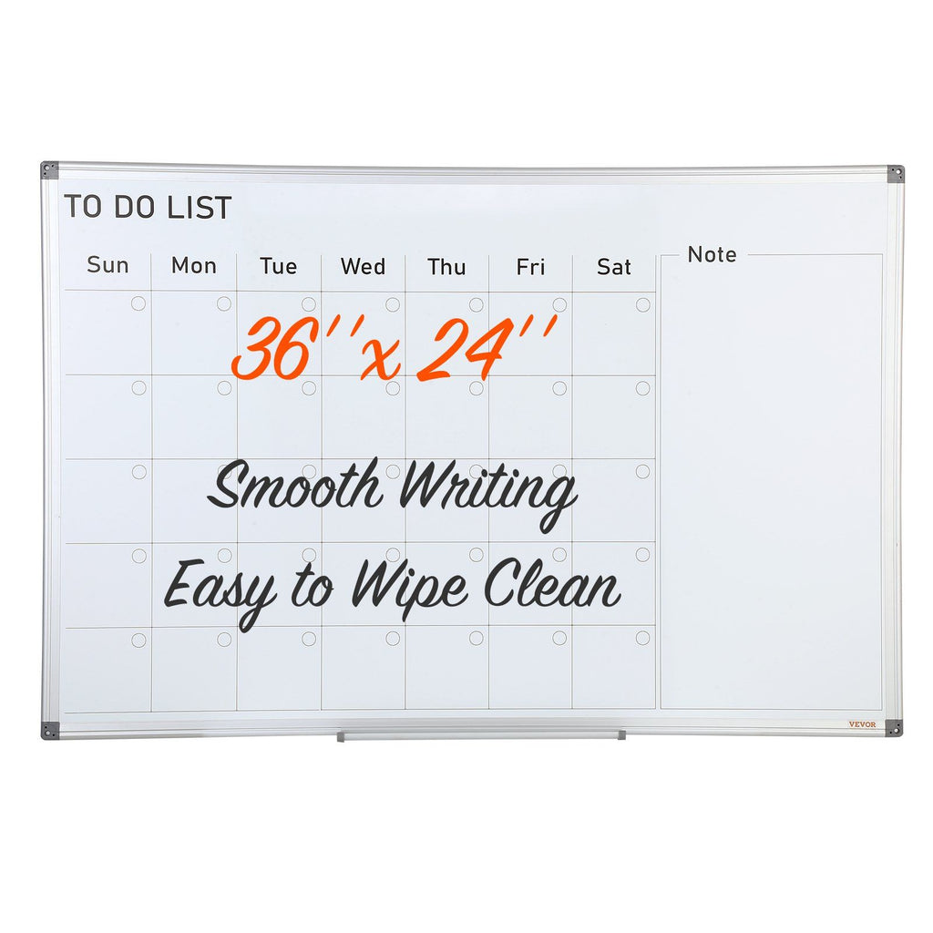 Vevor Calendar Whiteboard, 36 X 24 Inches Magnetic Dry Erase Calendar Board, Monthly Planner Whiteboard For Wall, 1 Magnetic Era