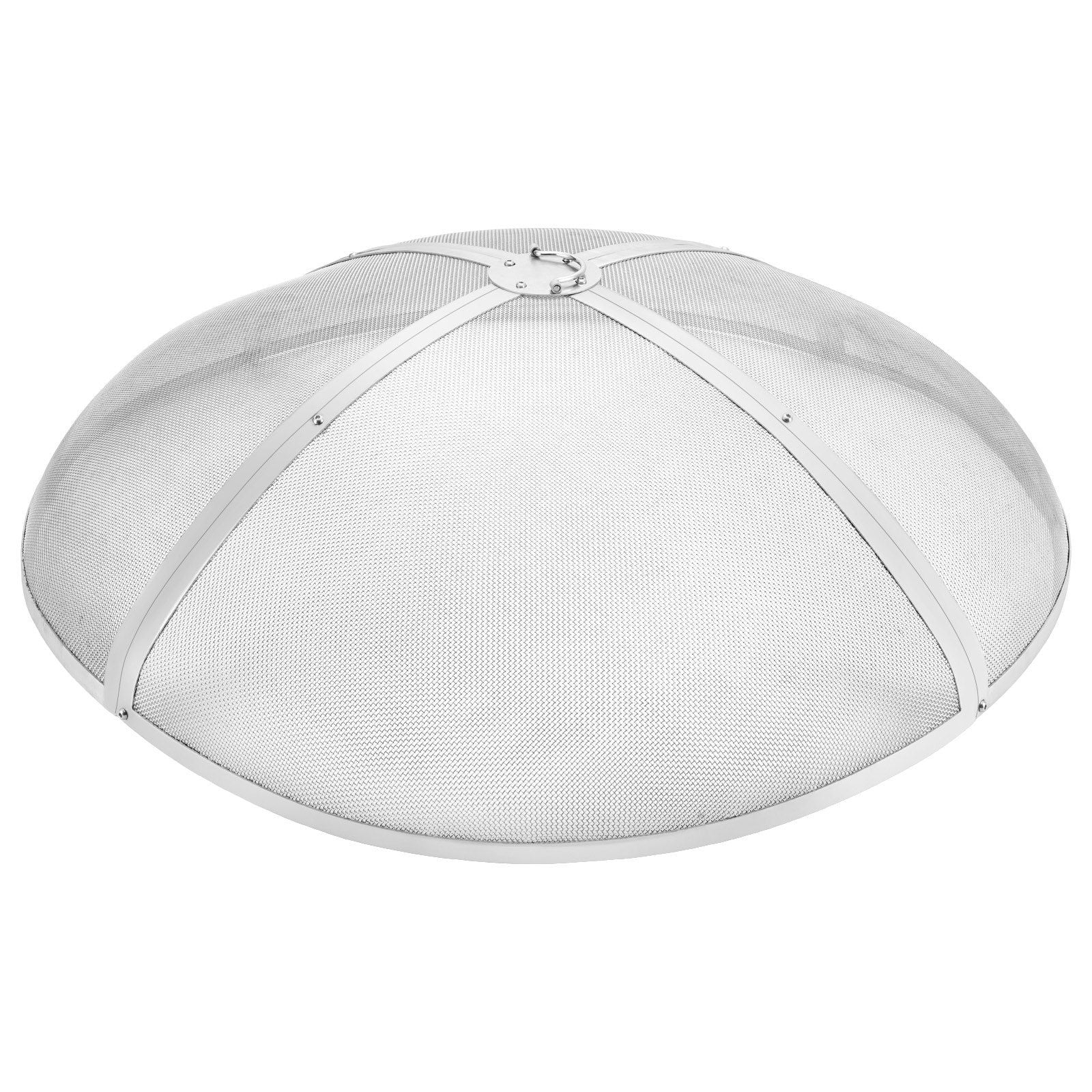 Vevor Fire Pit Spark Screen Round 40', Reinforced Heavy Duty Steel Metal Cover, Outdoor Firepit Lid, Easy-Opening Top Screen Co