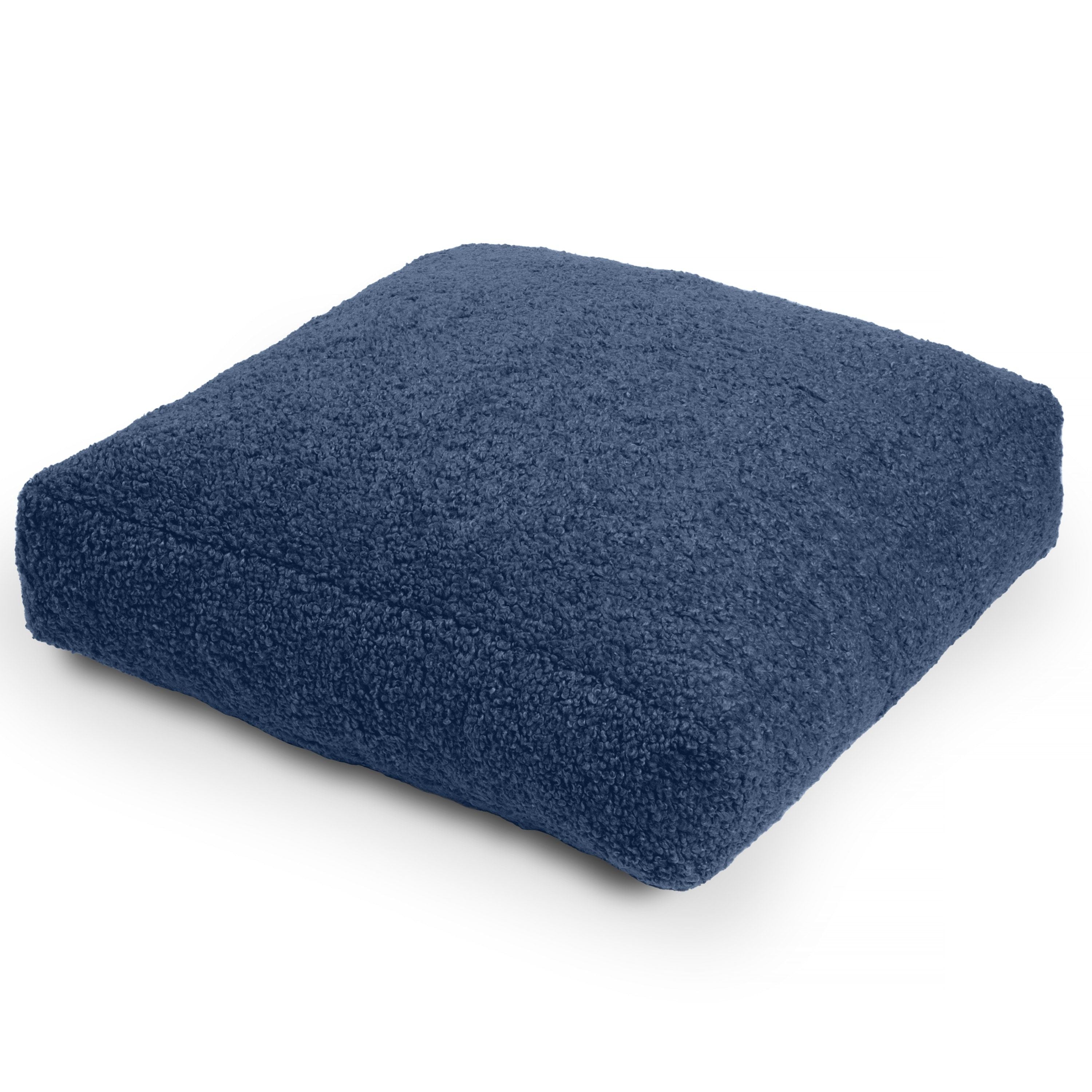 Jaxx Brio Large Dcor Floor Pillow / Meditation Yoga Cushion, Shearling Faux Lamb, Indigo