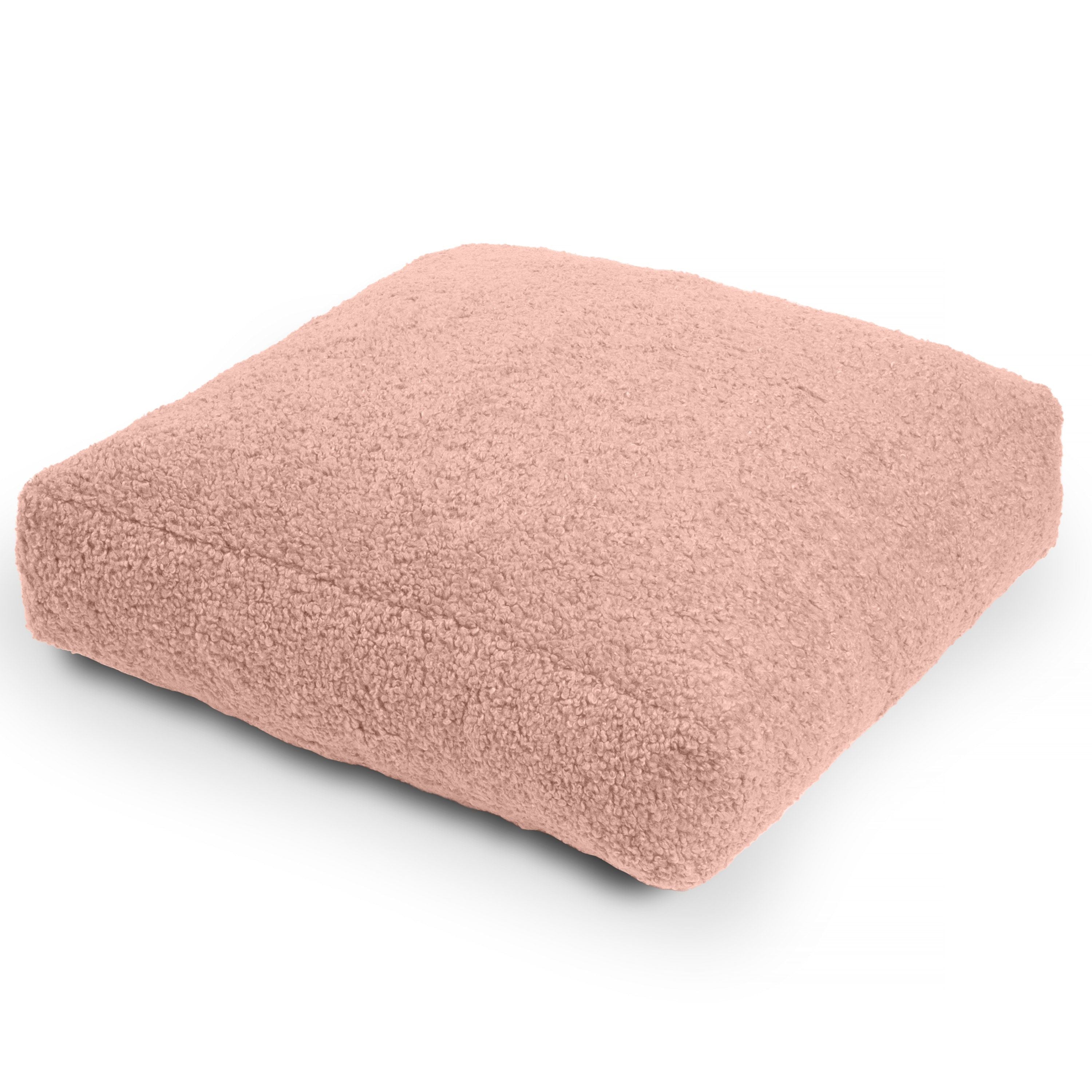 Jaxx Brio Large Dcor Floor Pillow / Meditation Yoga Cushion, Shearling Faux Lamb, Pink