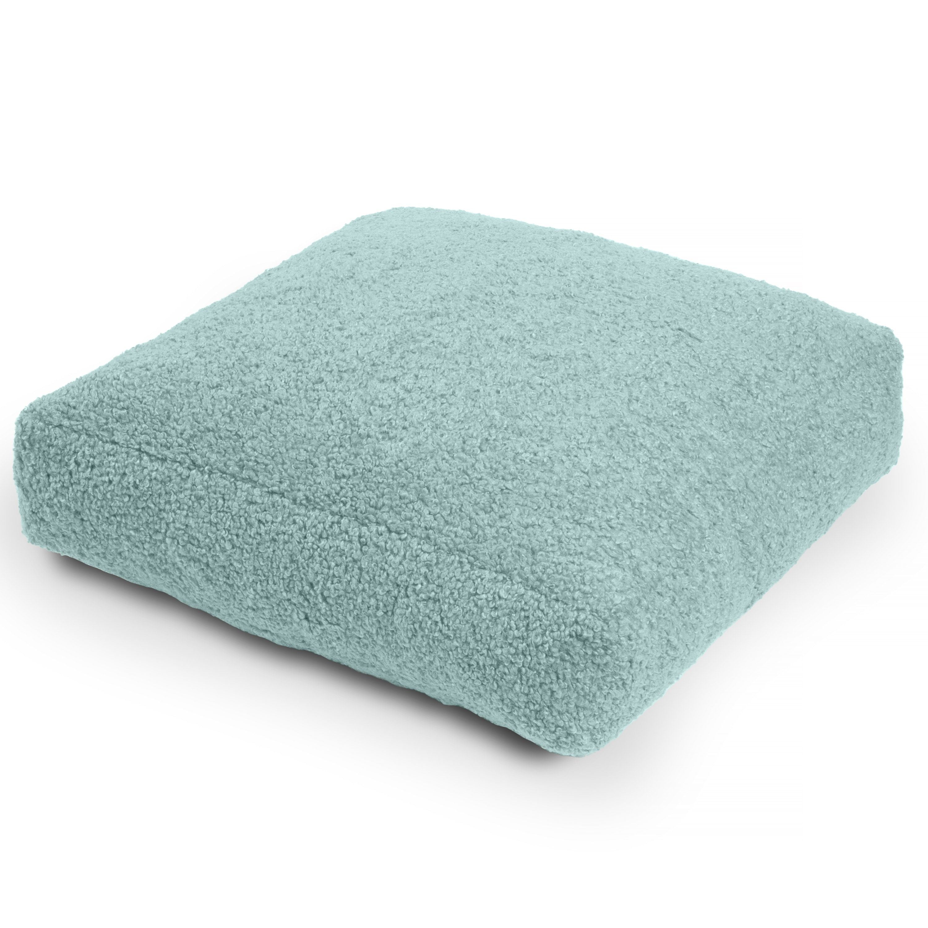 Jaxx Brio Large Dcor Floor Pillow / Meditation Yoga Cushion, Shearling Faux Lamb, Mineral Green