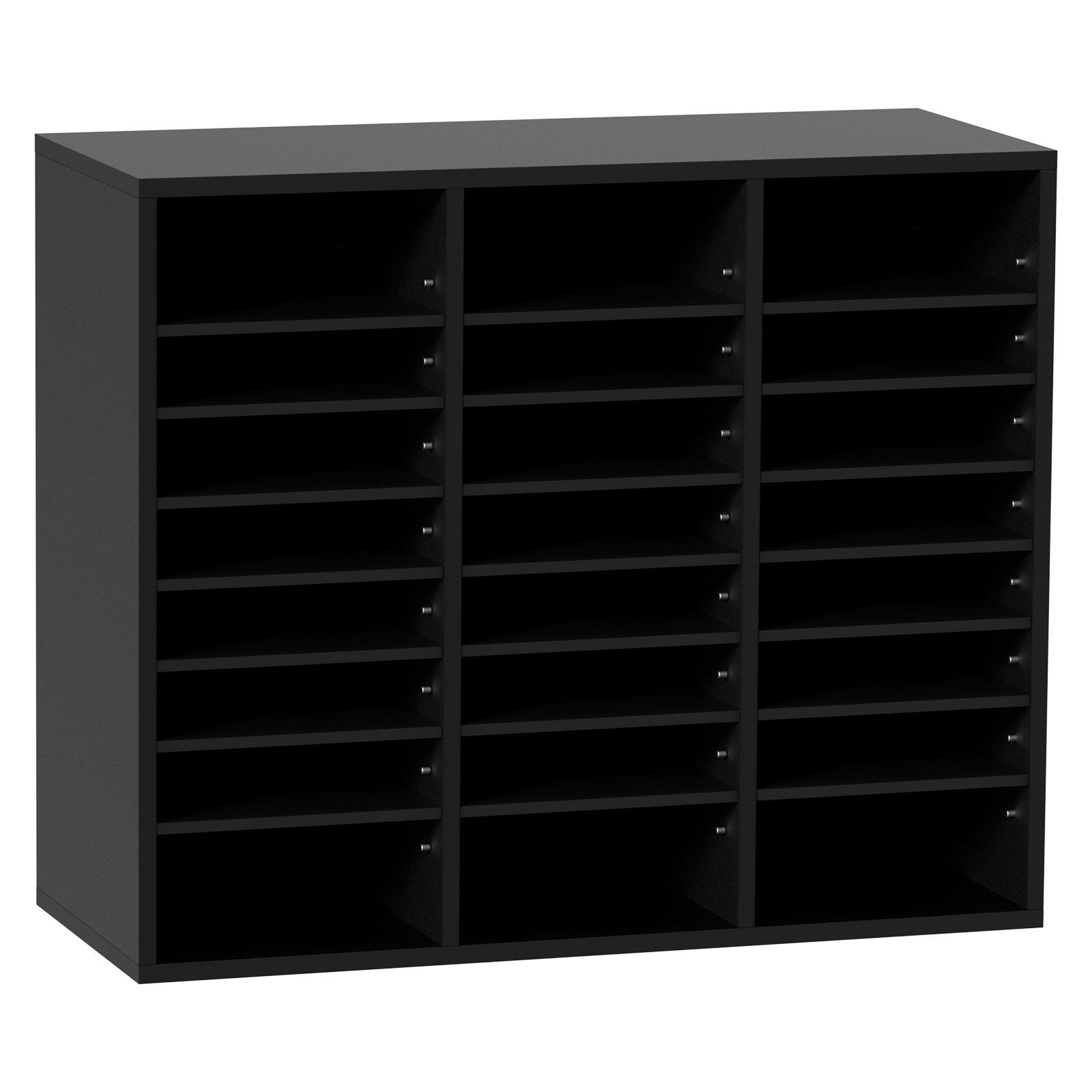 Vevor Wood Literature Organizer, 24 Compartments, File Sorter With Removable Shelves, Mailboxes Slot For Office Home Classroom M