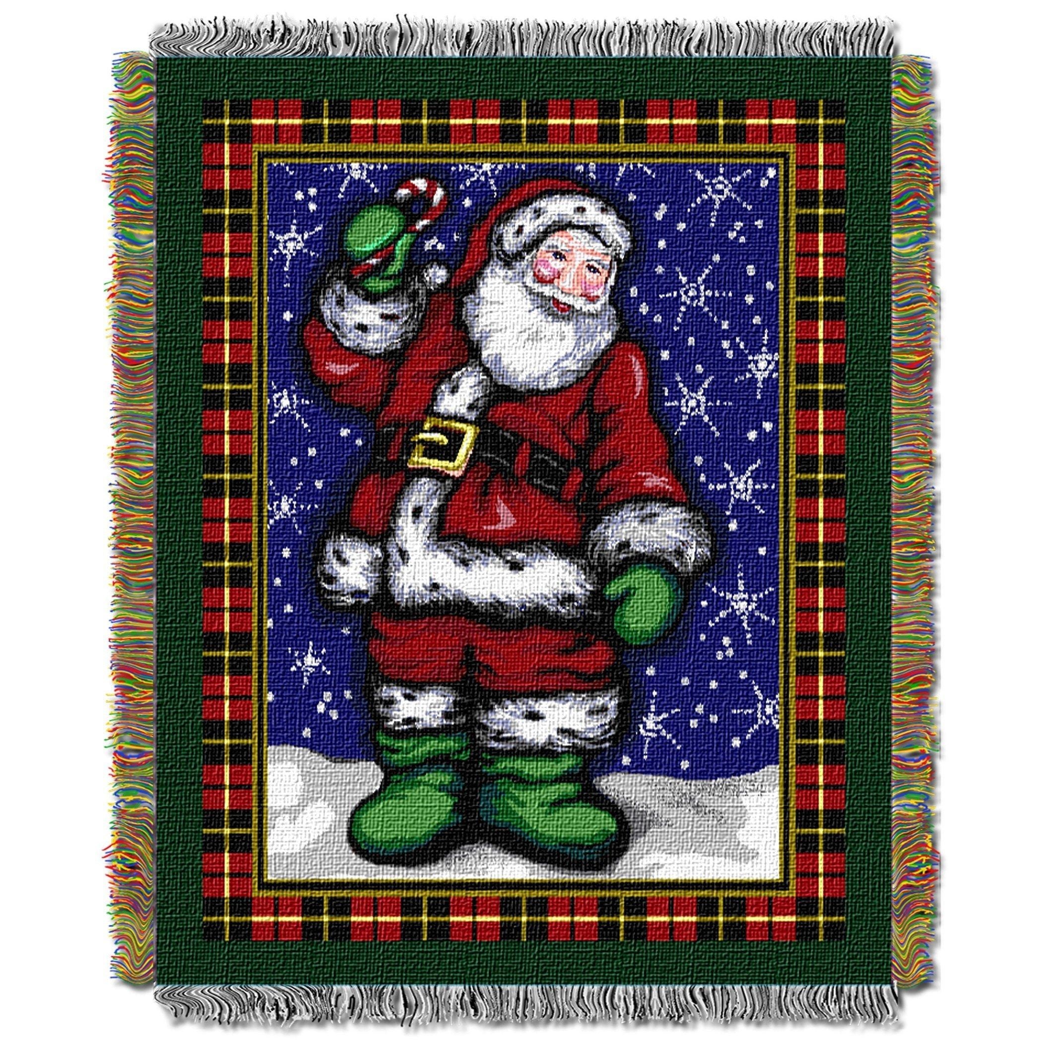 Plaid Santa Licensed Holiday 48'X 60' Woven Tapestry Throw By The Northwest Company(D0102Hh1Lig.)