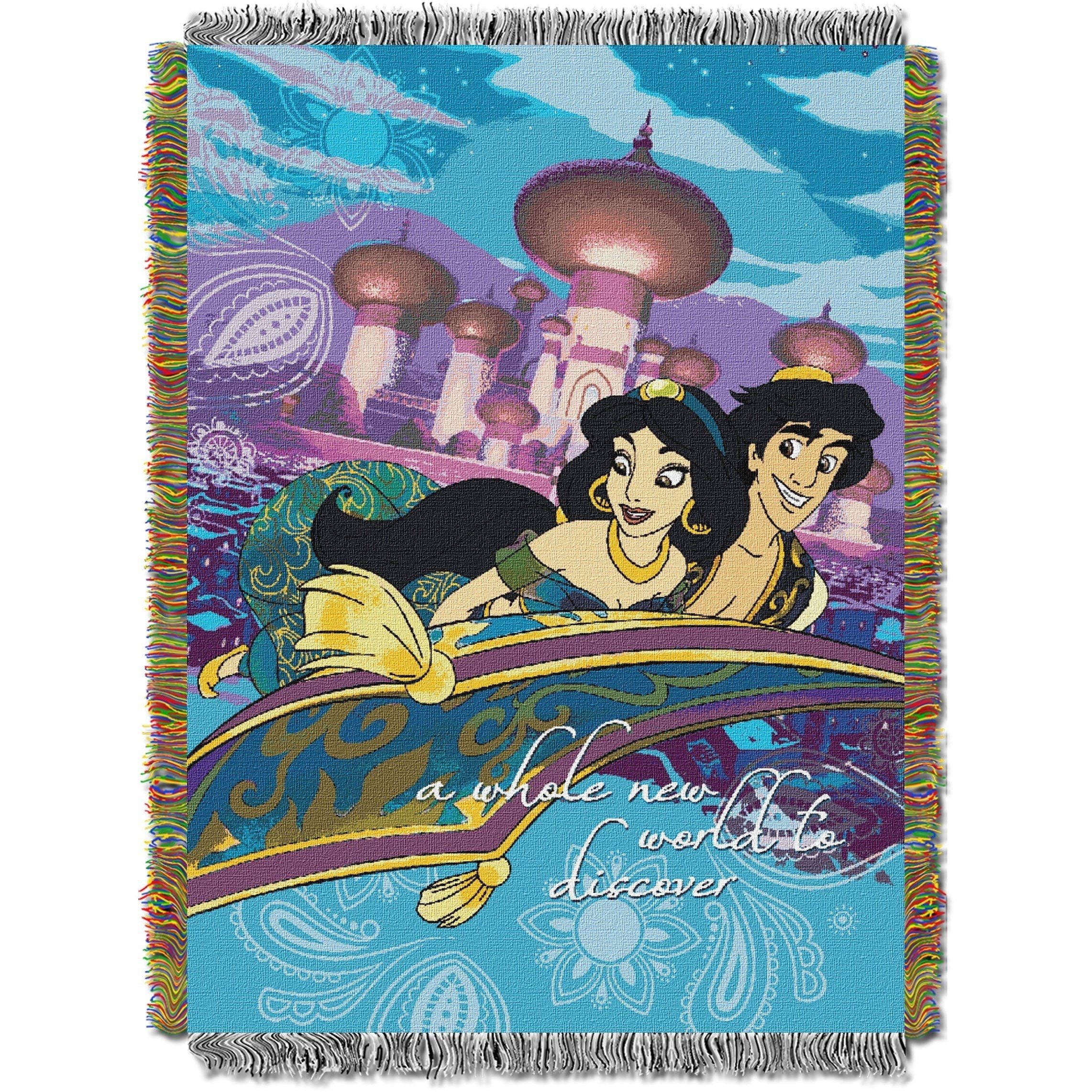 Disney Aladin A Whole New World Licensed 48x 60 Woven Tapestry Throw by The Northwest Company(D0102HH1QFG.)