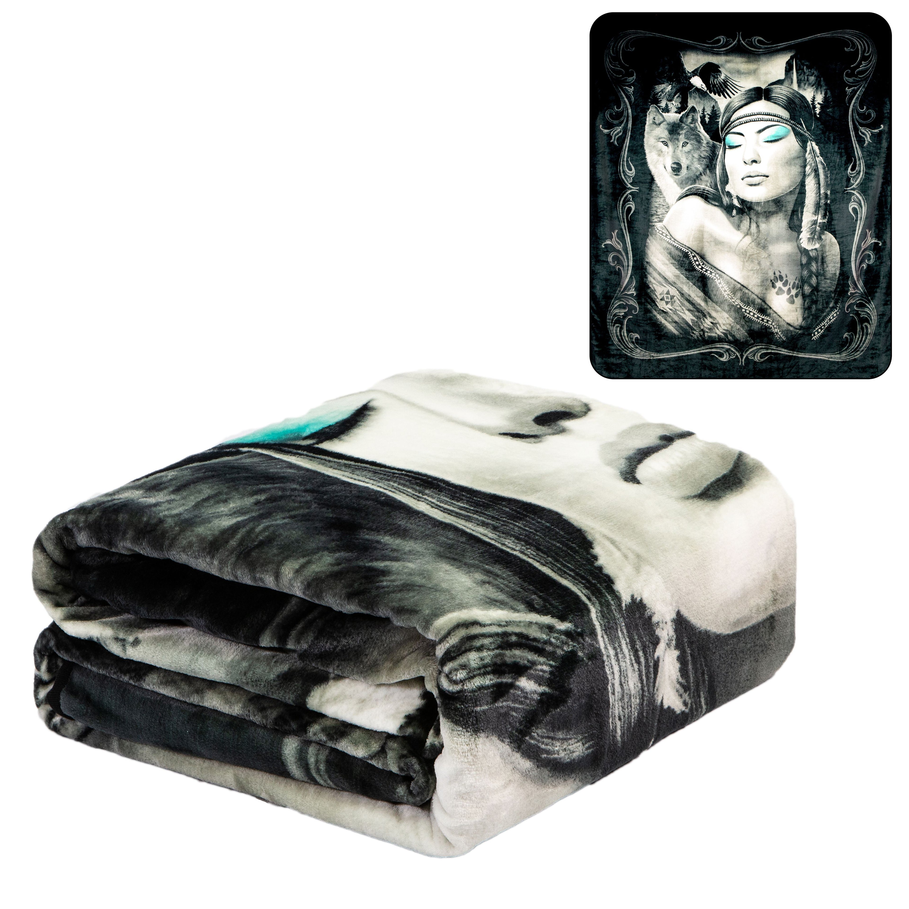 Flannel Fleece Plush Blanket - Dreamweaver  - QUEEN BED 79x 95 - Lightweight Microfiber Blanket For Beds, Sofa, Couch, Picnic, C