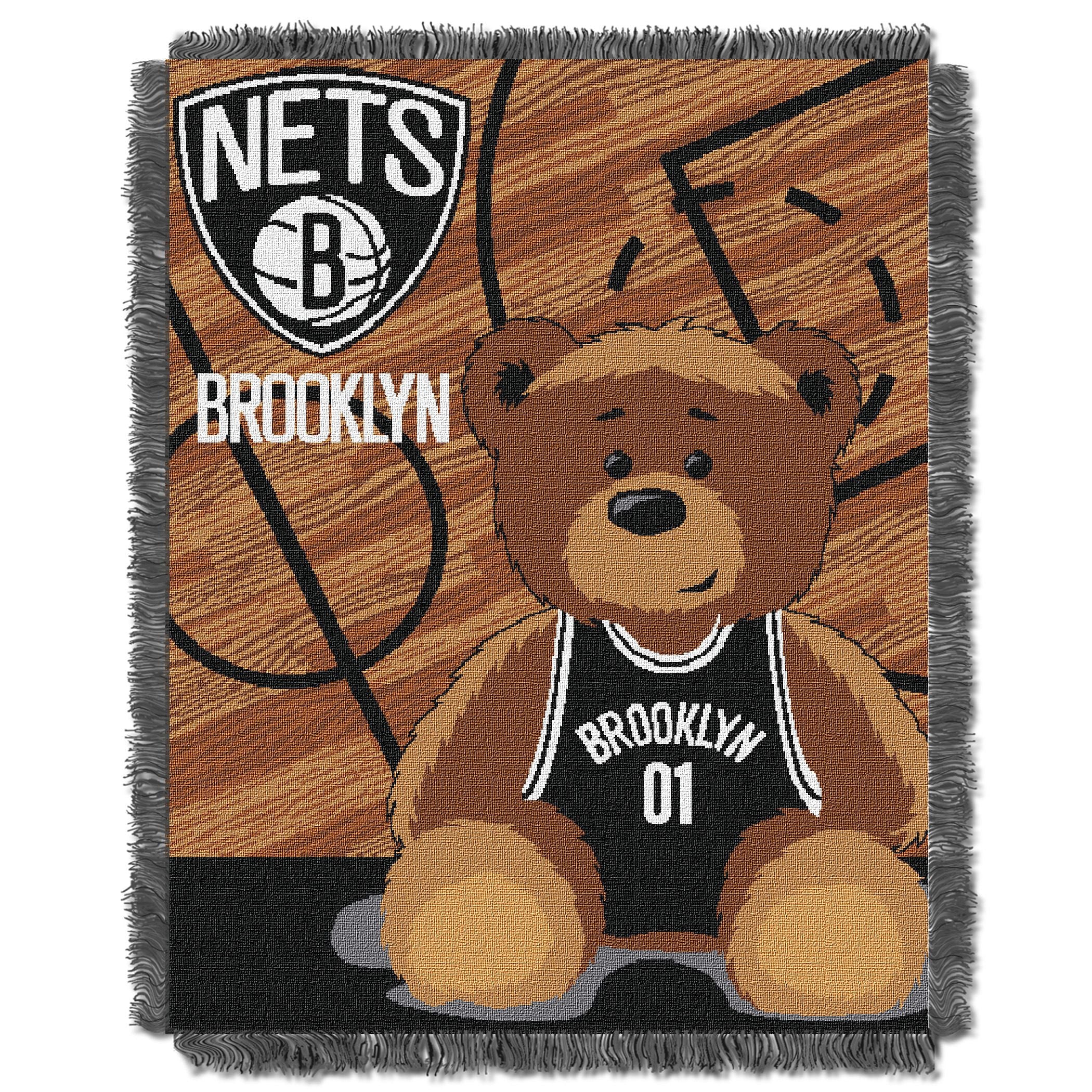 Nets Official National Basketball Association, 'Half-Court' Baby 36'X 46' Triple Woven Jacquard Throw By The Northwest Compa