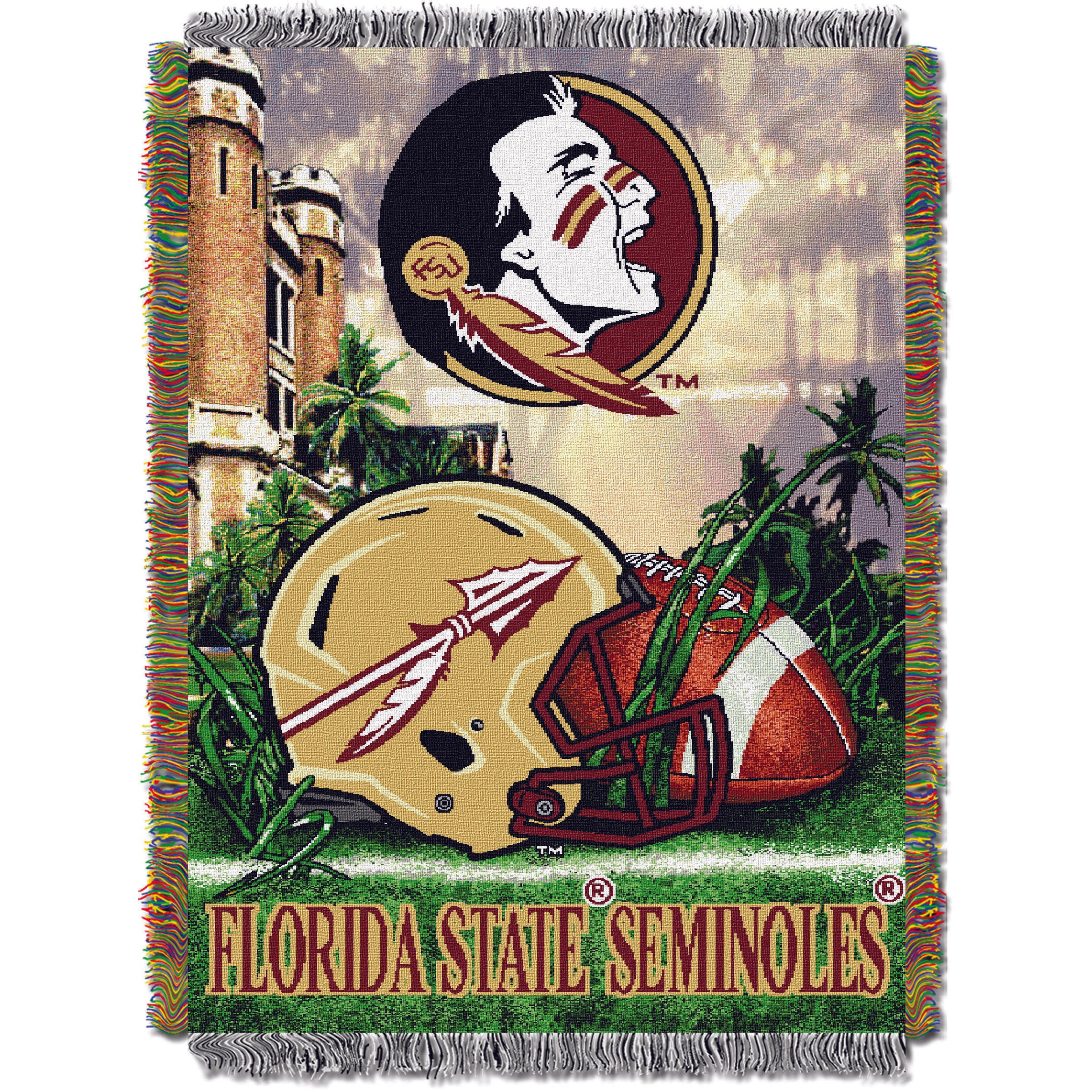 Florida State Official Collegiate Home Field Advantage Woven Tapestry Throw(D0102Hhm9V7)