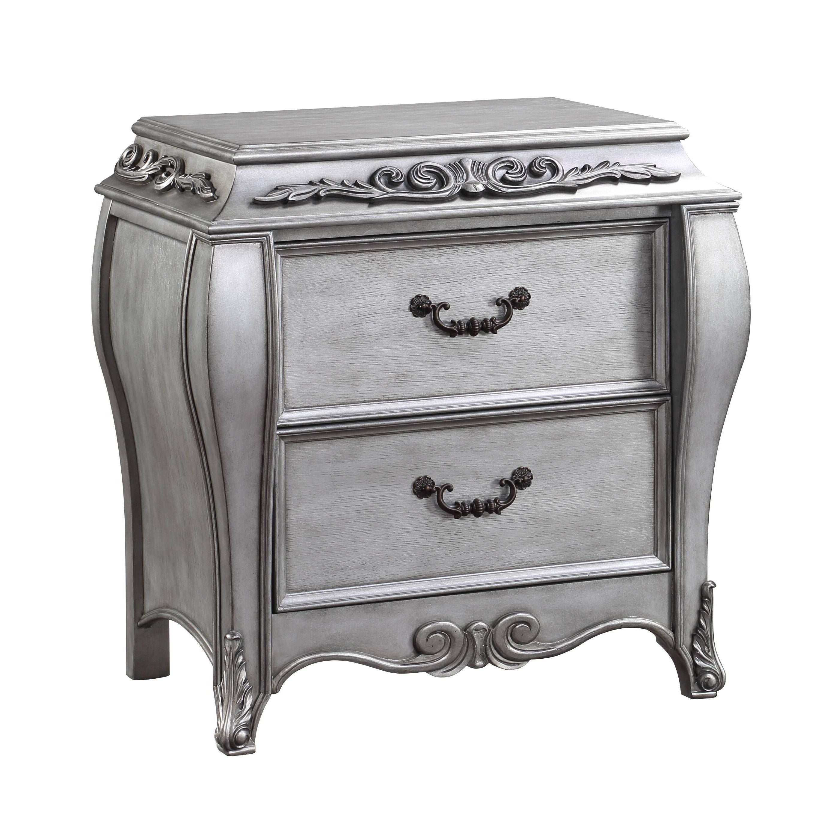Vintage Platinum 2-Drawer Nightstand