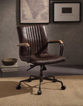 Distress Chocolate Swivel Office Chair with Pneumatic Lift