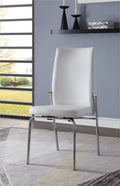 White and Chrome Padded Side Chair (Set of 2)