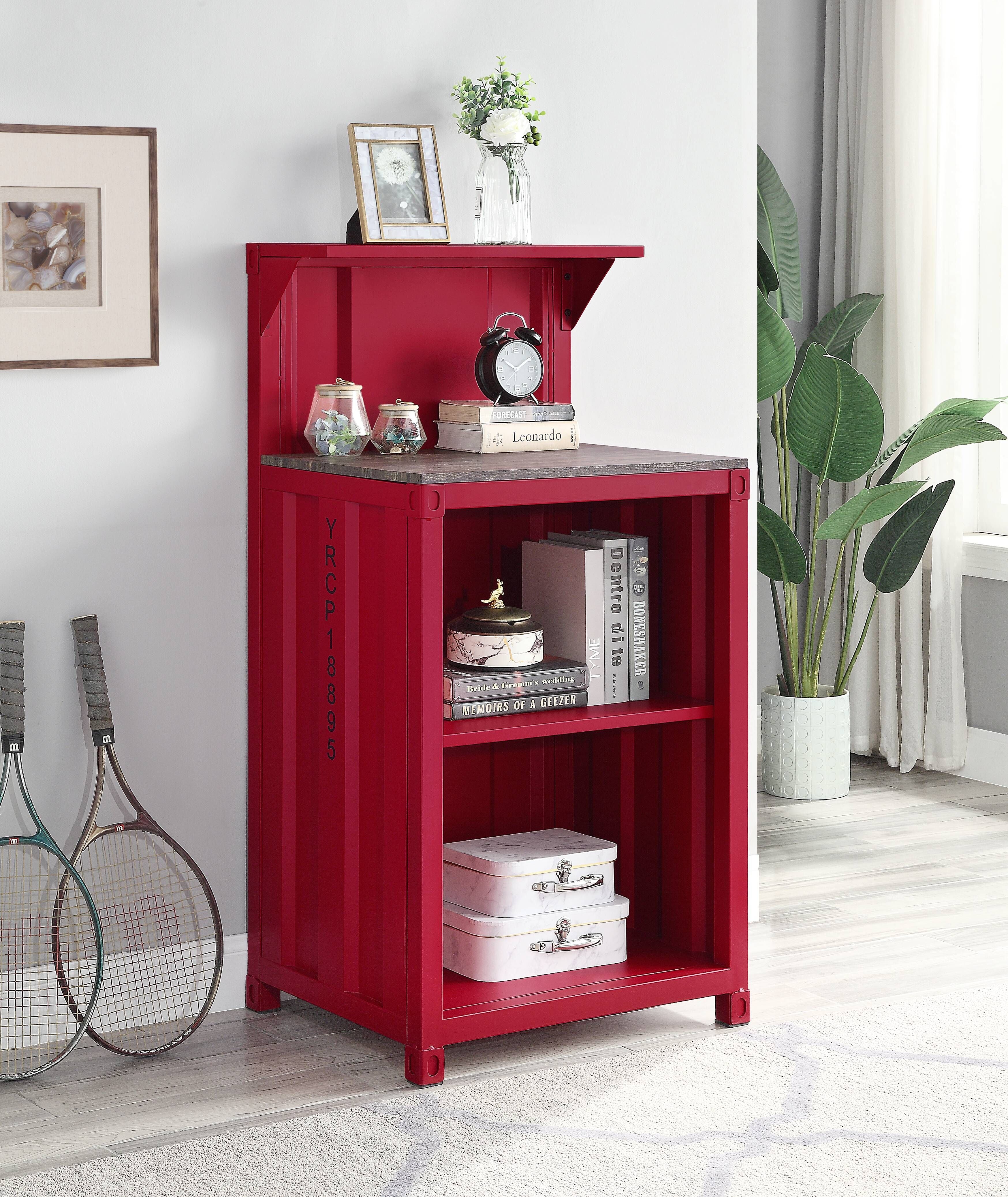 Red 3-Shelf Reception Desk