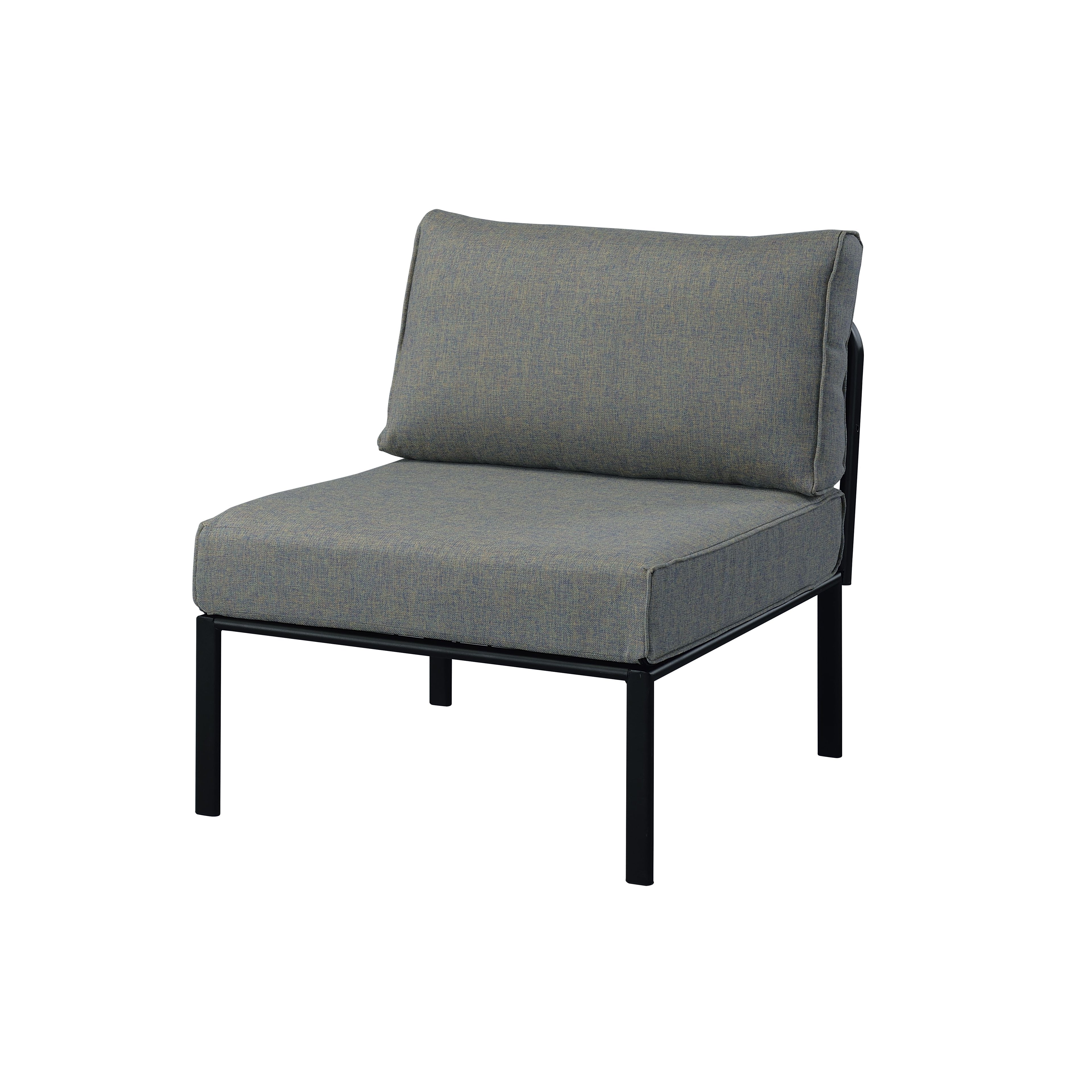 Grey and Black Patio Chair with Metal with Loose Back