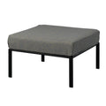 Grey and Black Patio Ottoman with Metal Tube Legs