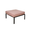 Pink and Black Patio Ottoman with Metal Tube Legs