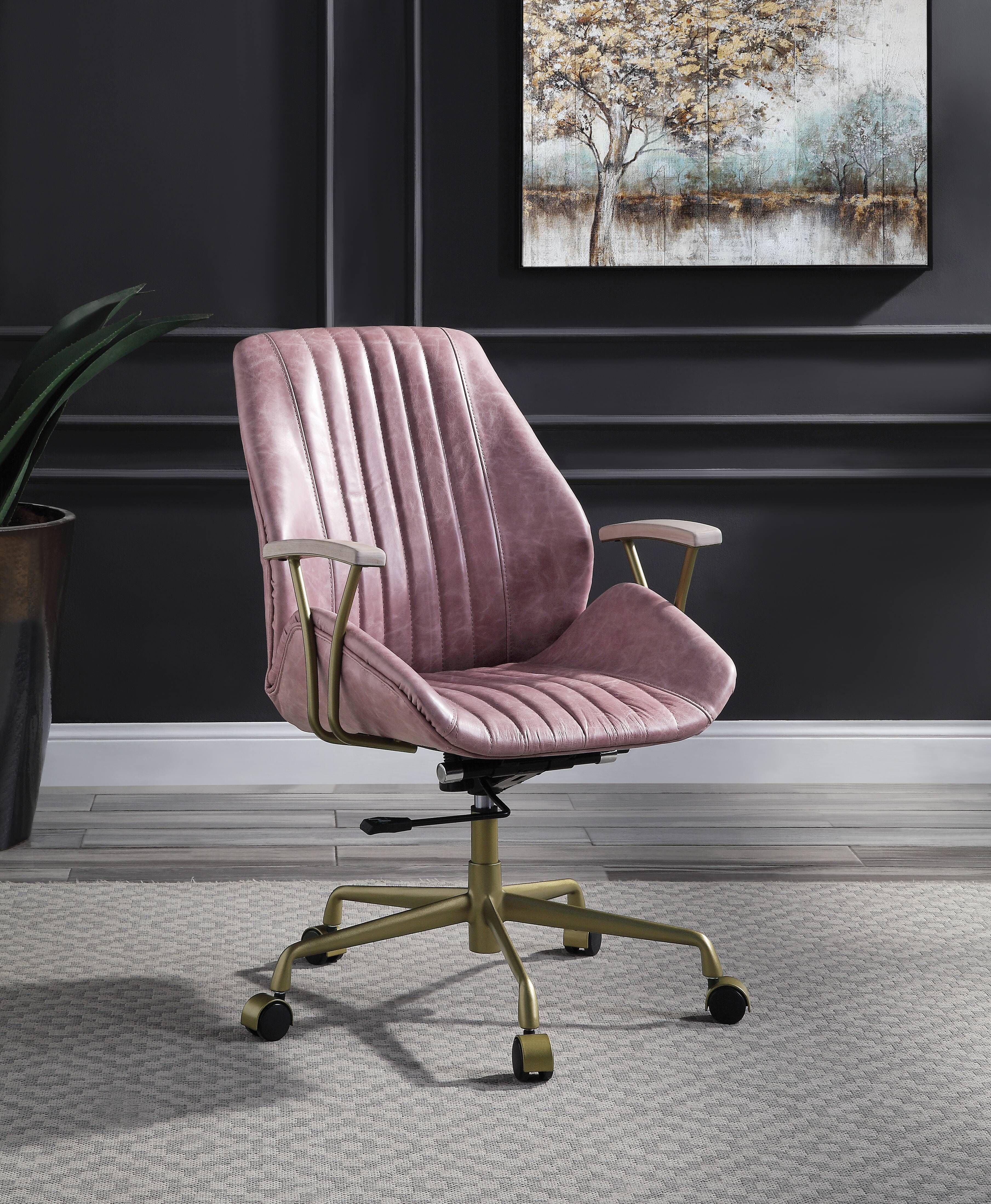 Pink Office Chair with Swivel