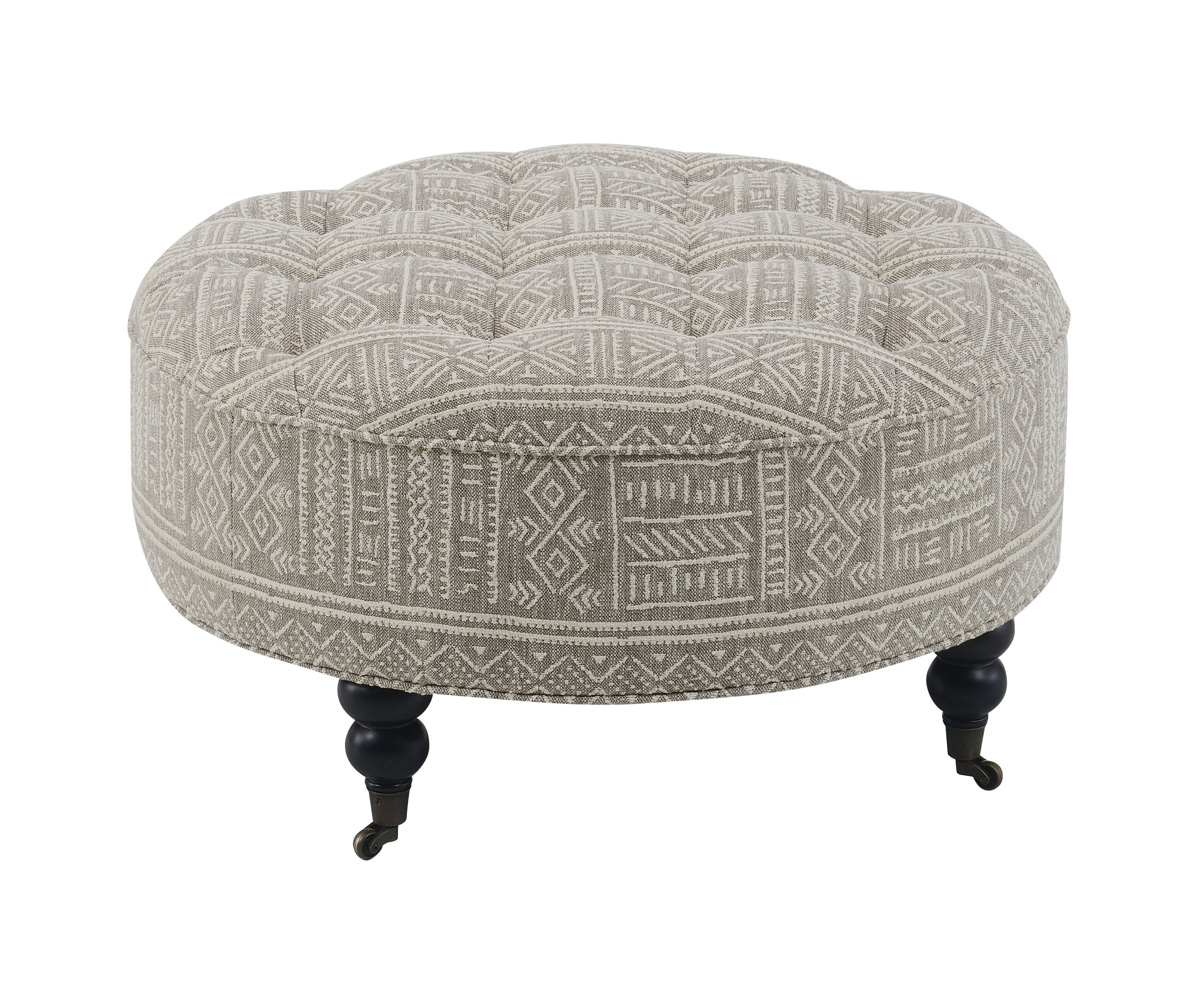 Grey Ottoman with Casters